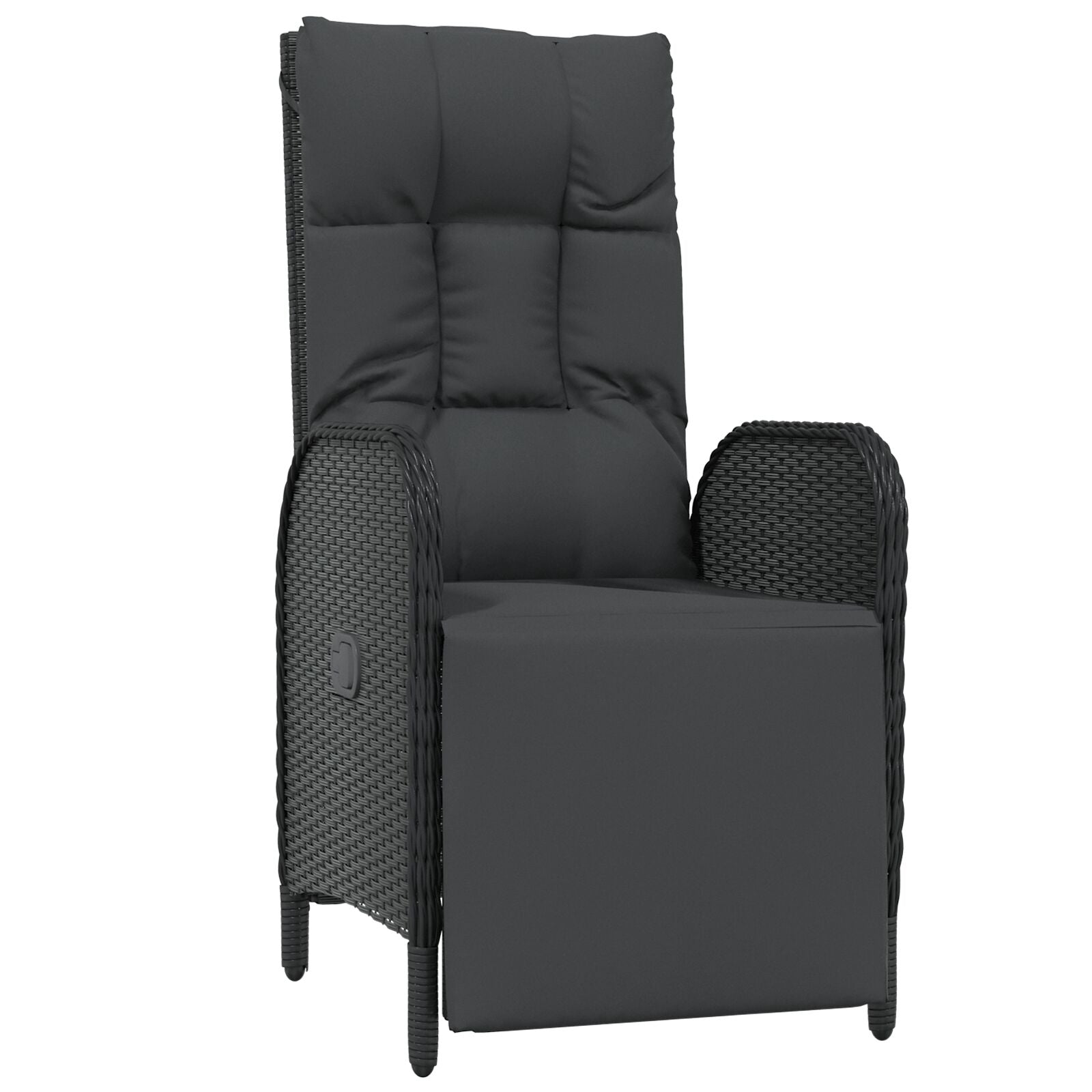 5 Delige Tuin Eetset Met Kussens Zwart Poly Rattan