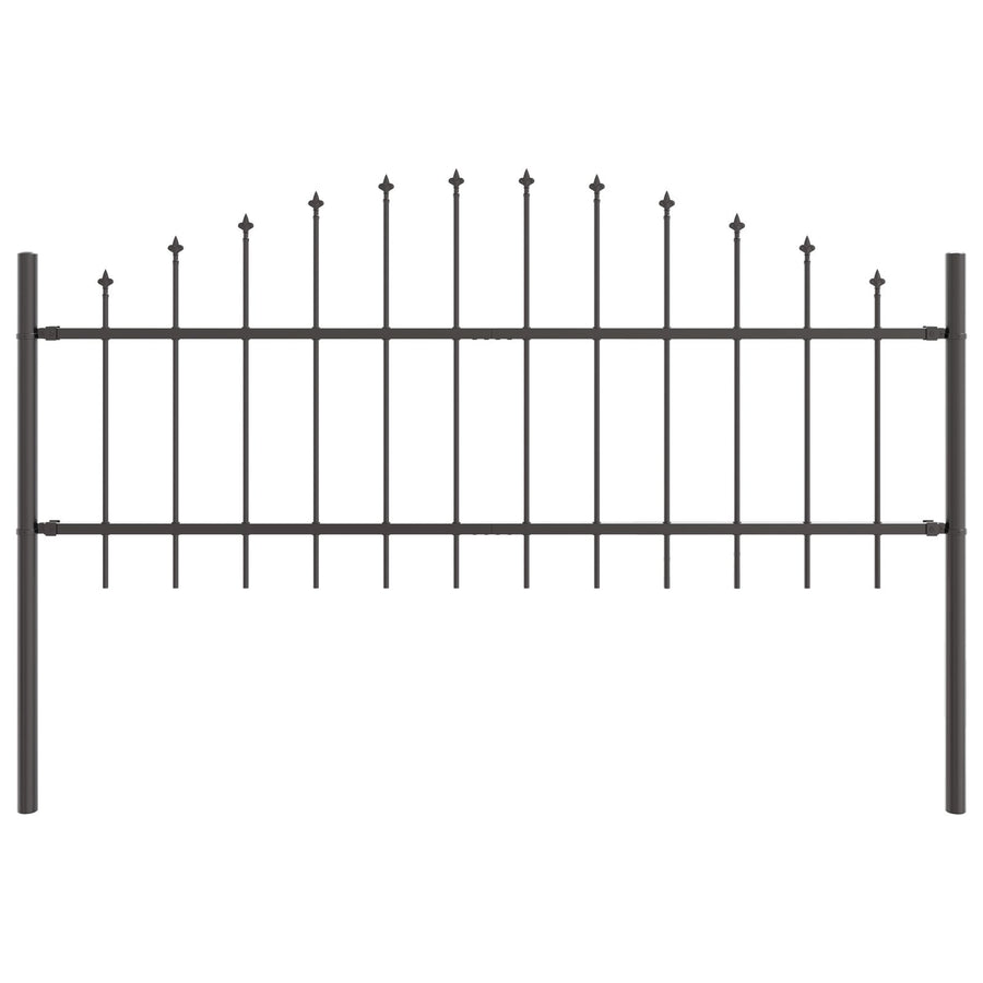 Tuinafscheiding Met Hoepel Top 8,5X0,75 M Staal Grijs 8.5 m 50-75 cm