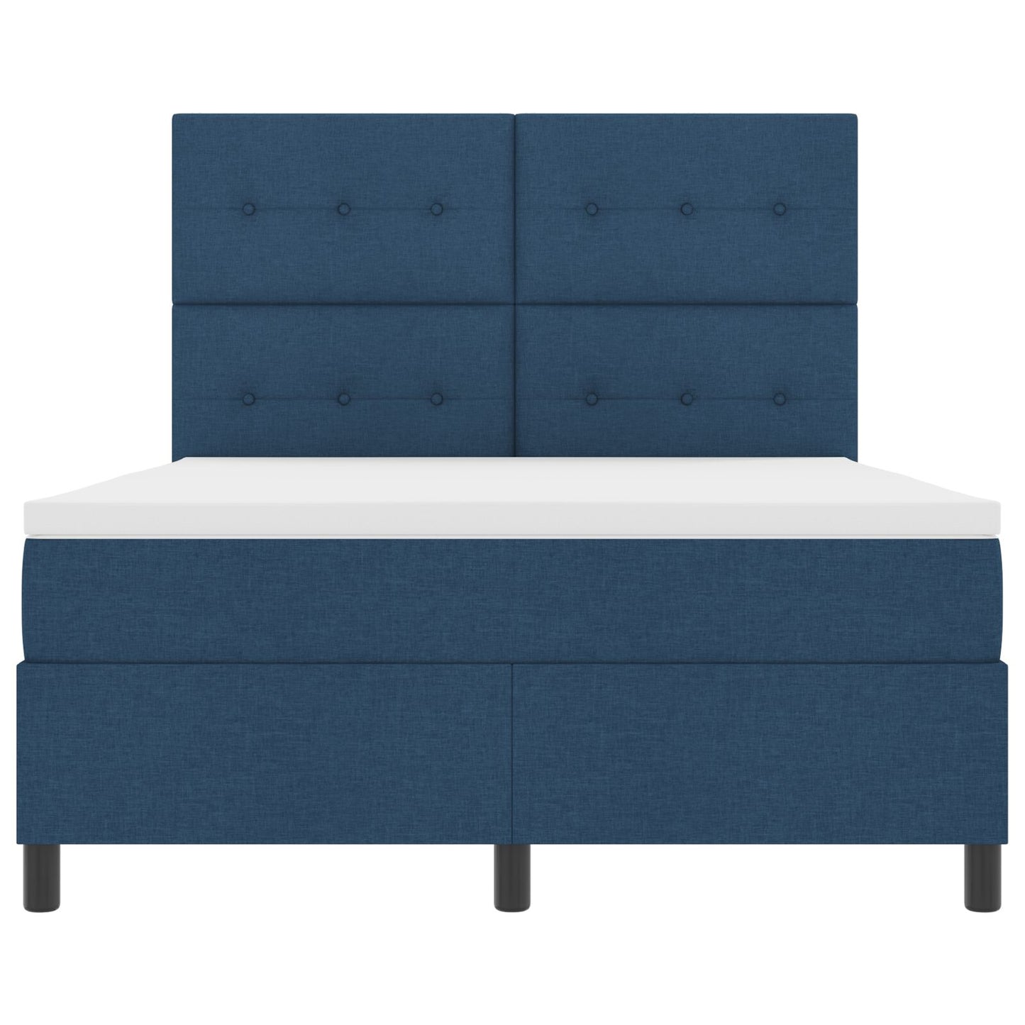 Boxspring Bed Met Matras Stof Blauw 140 x 190 cm Met knopen