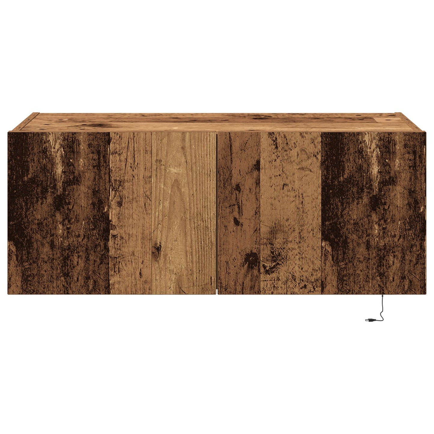 Tv Wandkast Met Led Verlichting Oud Hout 80X35X31 Cm