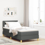 Boxspringbed 100x200 cm donkergrijs met matras