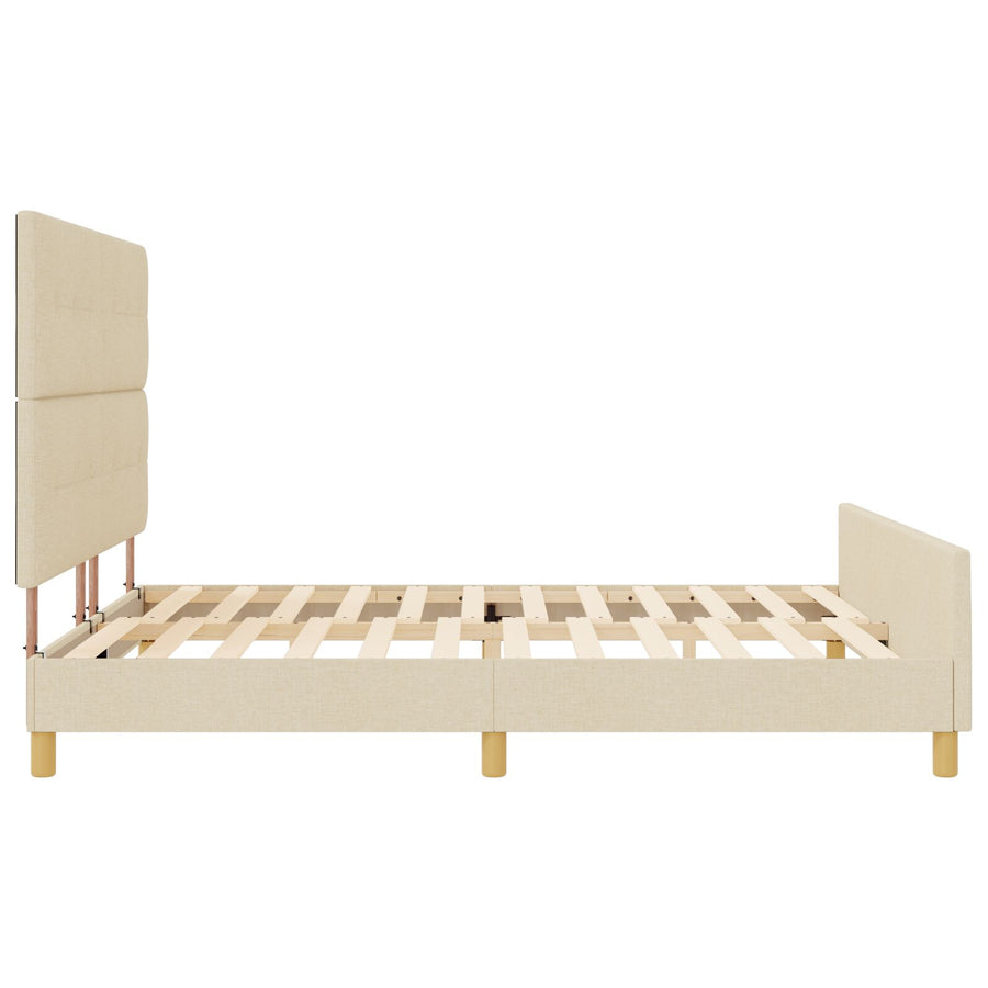Bed Frame Crème 180X200 Cm Stof Crème