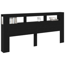 Opberghoofdeksel Met Led-Verlichting Zwart Eiken 220X18,5X103,5 Cm