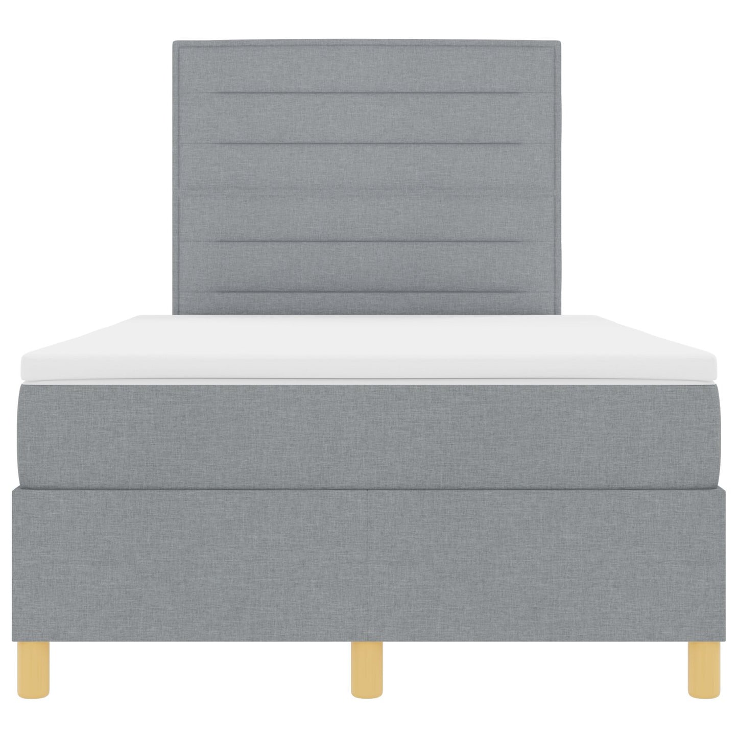 Boxspring Bed Met Matras Lichtgrijs 120X200 Cm Stof Blauw