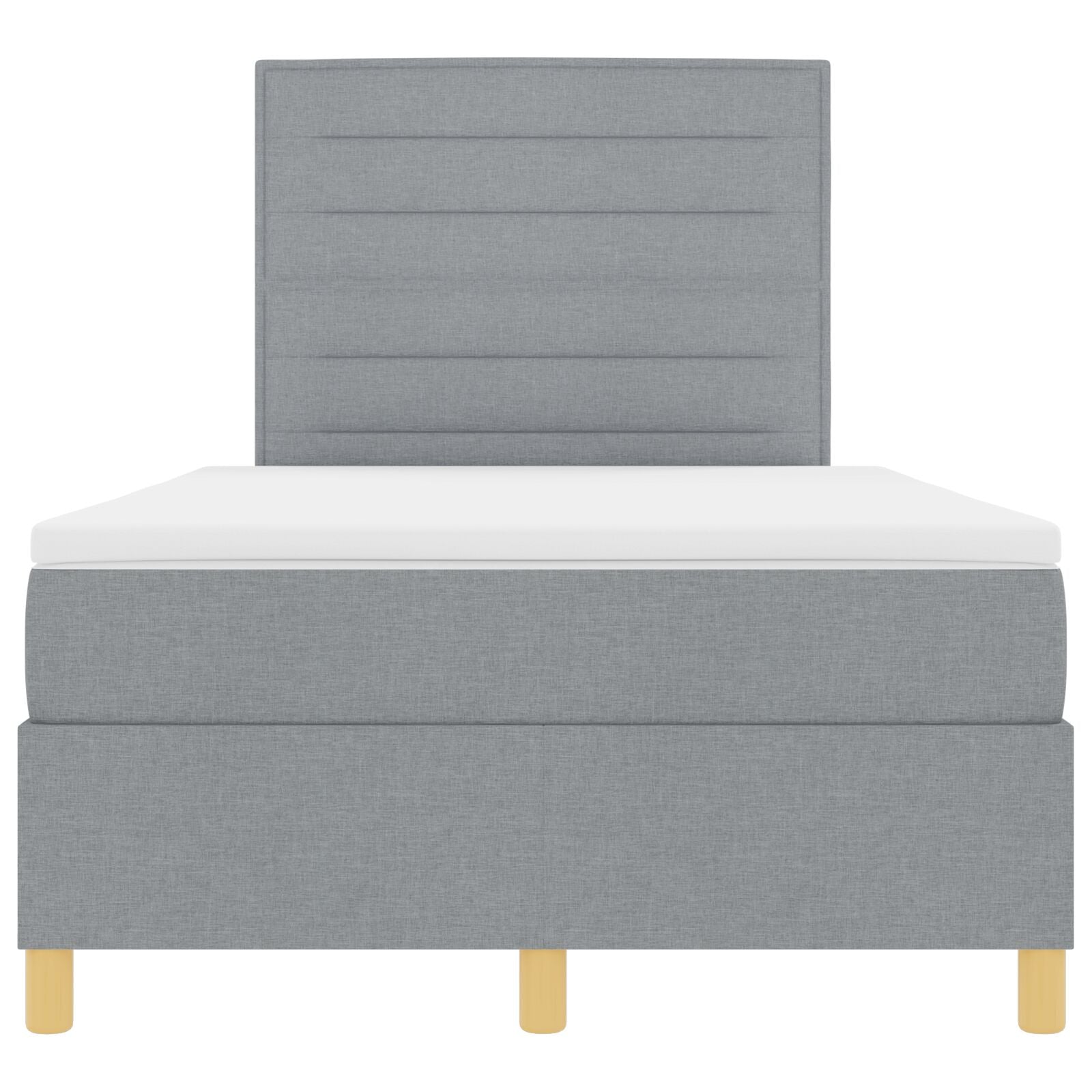 Boxspring Bed Met Matras Lichtgrijs 120X200 Cm Stof Blauw