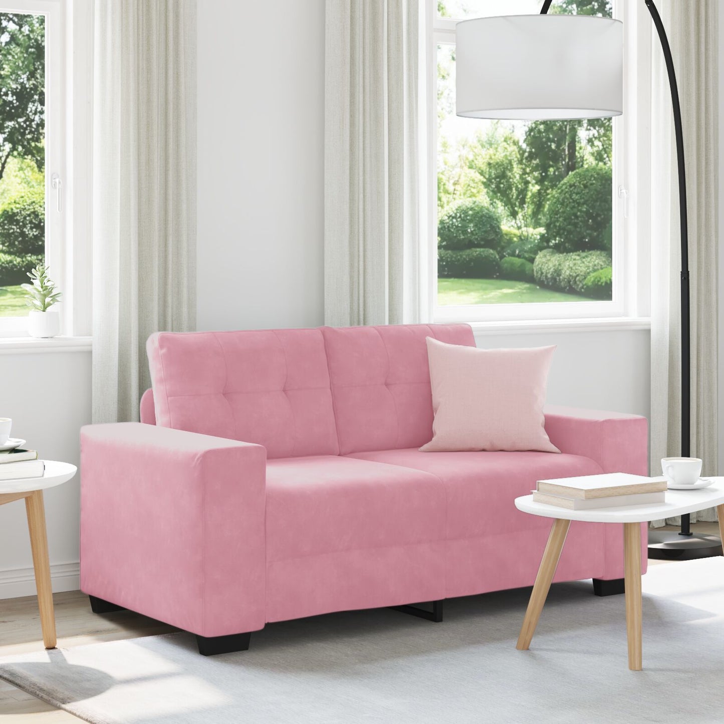 Loveseat Bank Fluweel Fluwelen Roze 120 cm