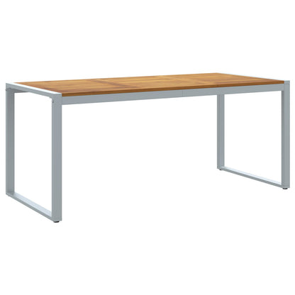Tuin Eettafel Grijs 180X90X75 Cm Staal & Massief Acaciahout