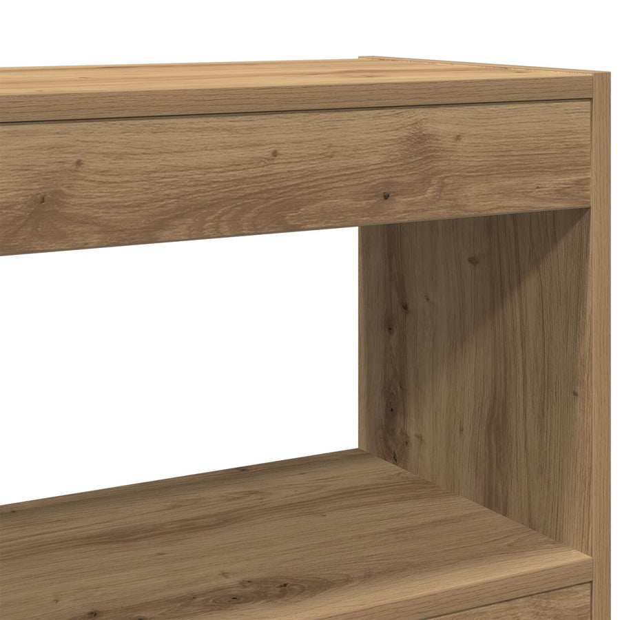 Boekenkast/Kamerscherm In Ambachtelijk Eiken - 100X30X103Cm, Gemaakt Van Gefabriceerd Hout