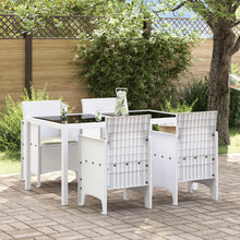 Tuinstoel Set Van 4 Poly Rattan Standaard Stapelbaar Crème wit Wit