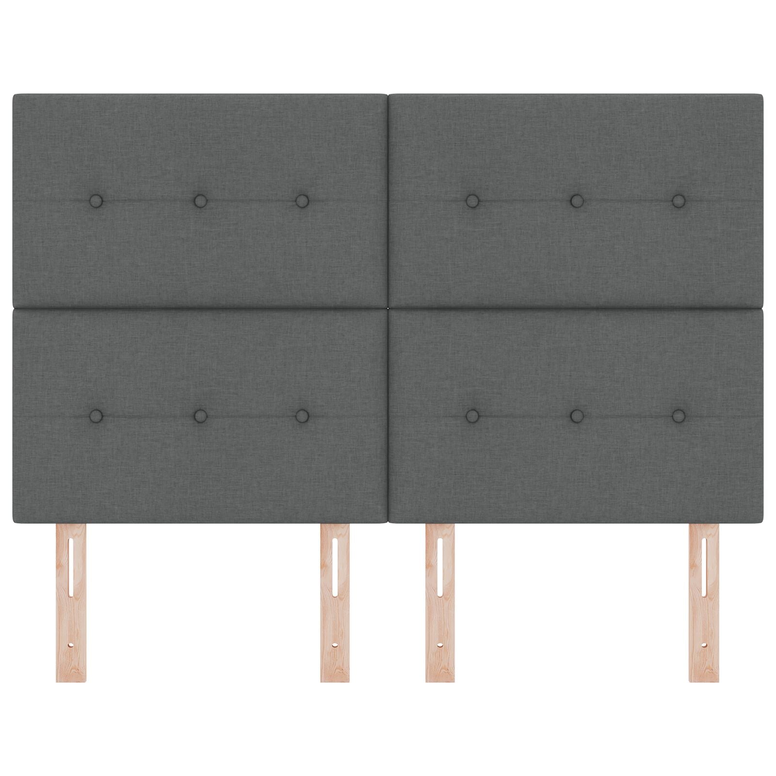 Hoofdbord Knopgeplooid Donkergrijs 140 Cm Stof