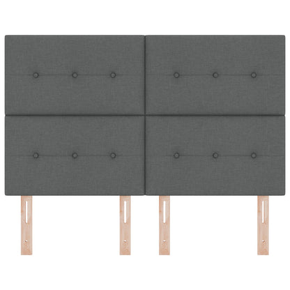 Hoofdbord Knopgeplooid Donkergrijs 140 Cm Stof