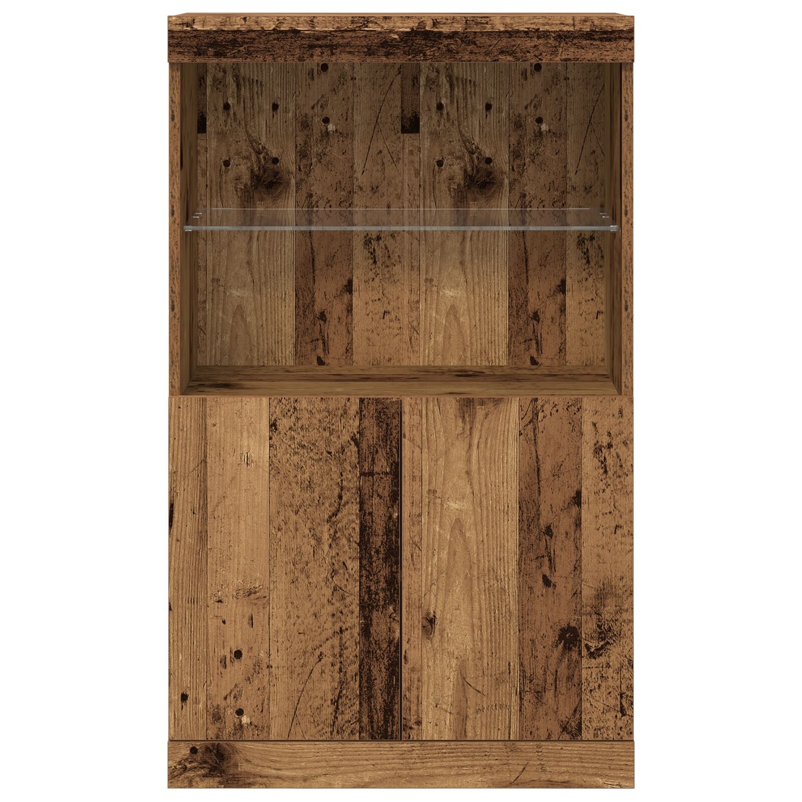Dressoir Met Led-Verlichting Oud Hout 60X37X100 Cm Oude hout