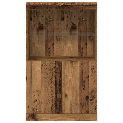 Dressoir Met Led-Verlichting Oud Hout 60X37X100 Cm Oude hout