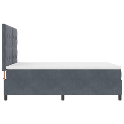 Boxspringbed Met Matras Donkergrijs 140X190 Cm Fluweel Blauw