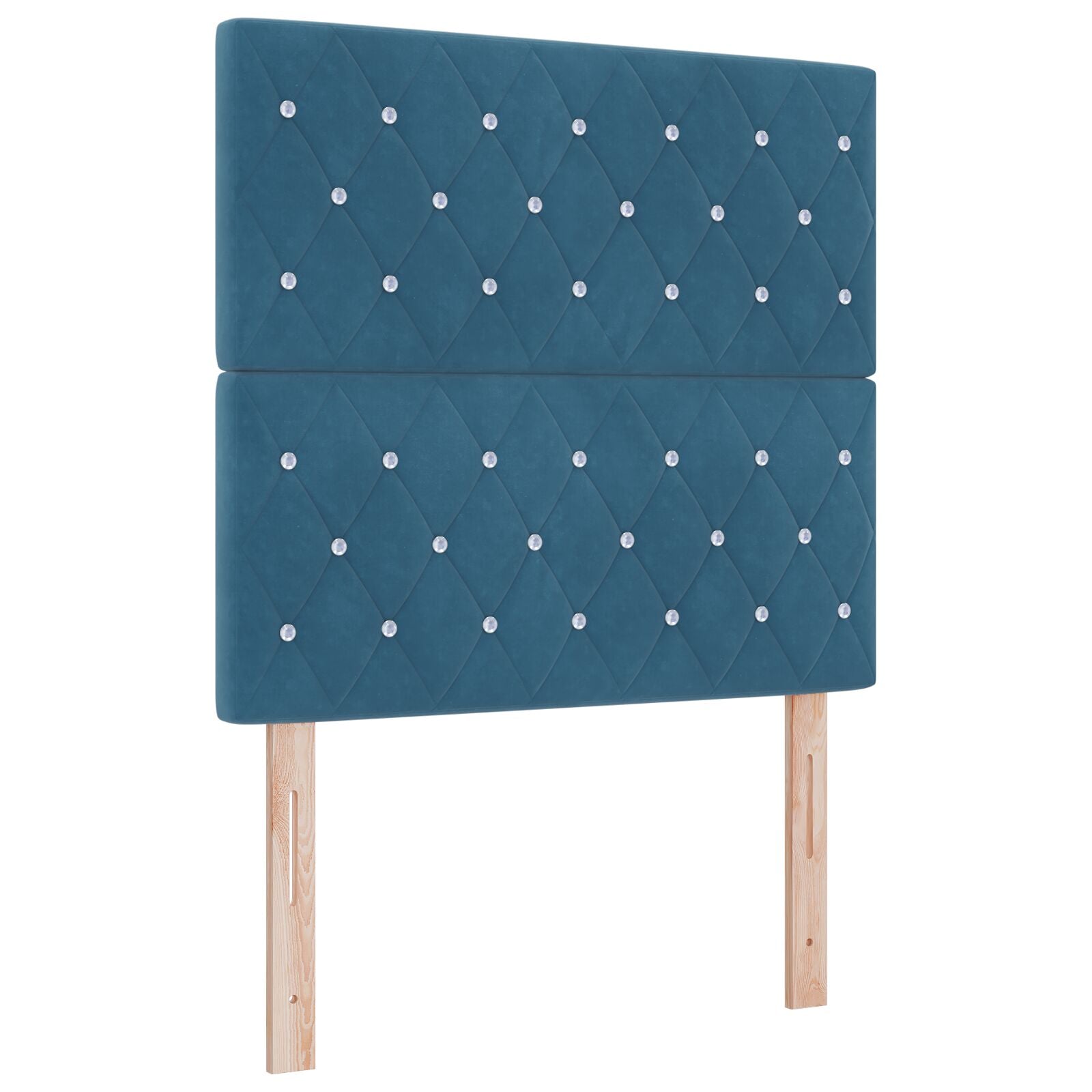 Hoofdbord Kristallen Knop Gepolsterd Donkerblauw 90 cm Fluweel, vidaXL Hoofdbord Kristallen Knop Gepolsterd Donkerblauw 180 cm Fluweel