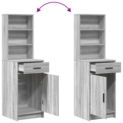 Hoge Kast 40X41X135 Cm Bewerkt Hout Grijze sonoma