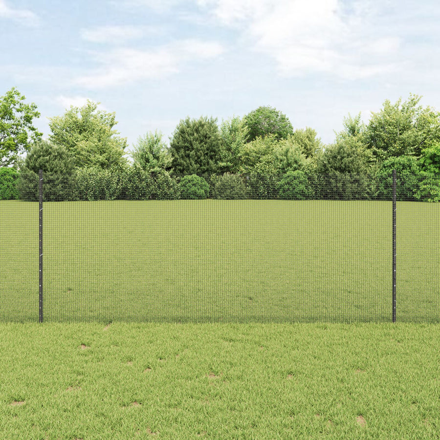 Kipdraadafscheiding Set Set Van 2 Grijs Metaal 10 X 1 M Omheining