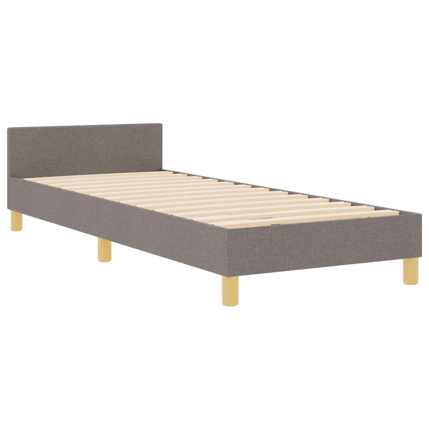 Bedframe In Taupe, 80X200 Cm, Stoffen Crème