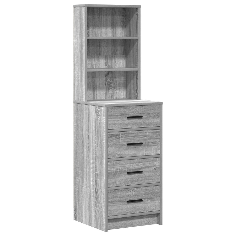 2-Delige Kaptafelset Met Led Grijs Sonoma Gefabriceerd Hout