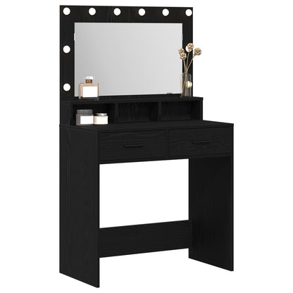 Kaptafel Met Led-Verlichting - - 79 x 41 x 135 cm Zwart eiken