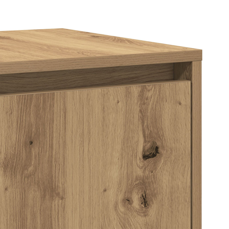 Eiken Houten Dressoir Artisan Eiken Bewerkt Hout 120 X 41 X 75 Cm