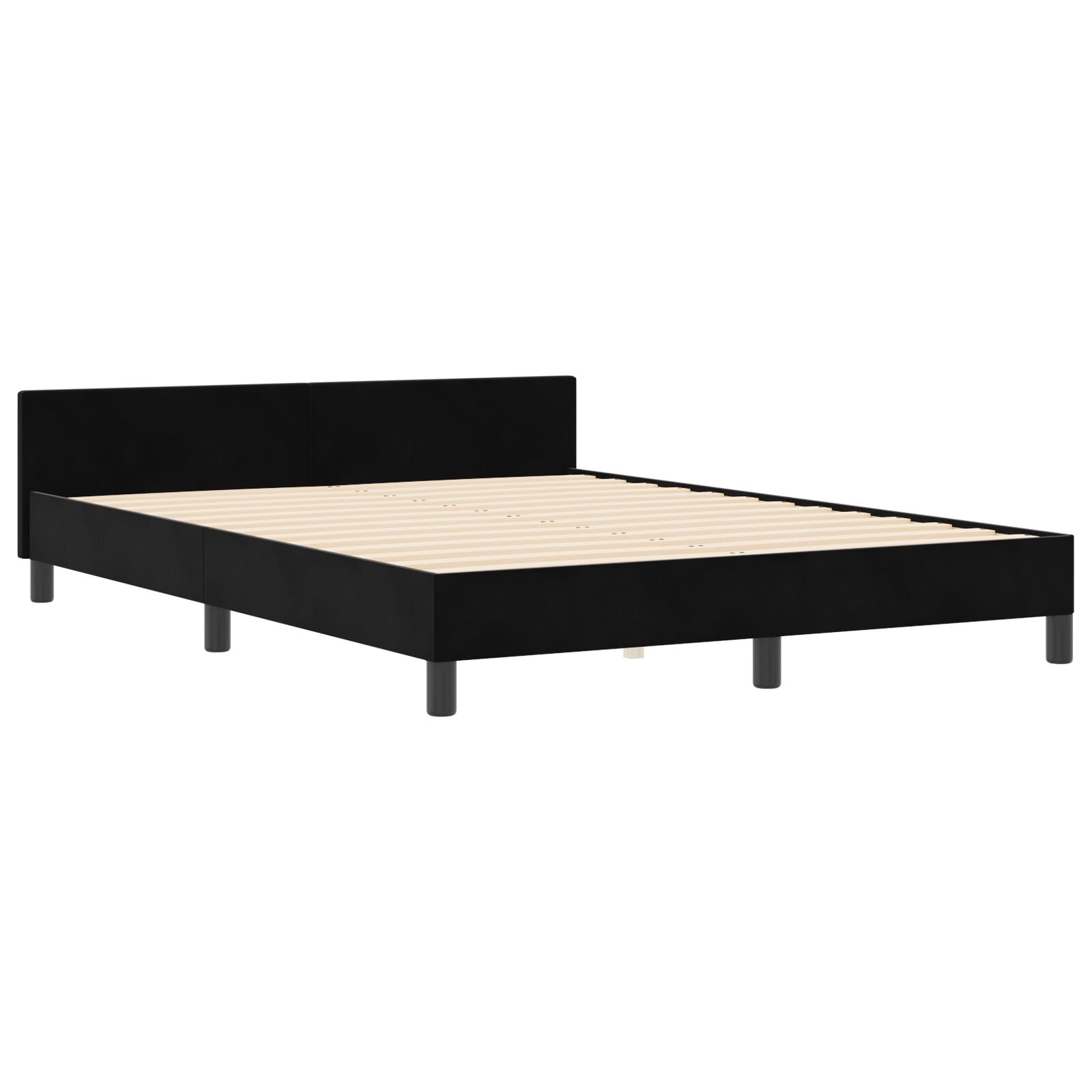 Bedframe Zwart 140X200 Cm Velvet Crème