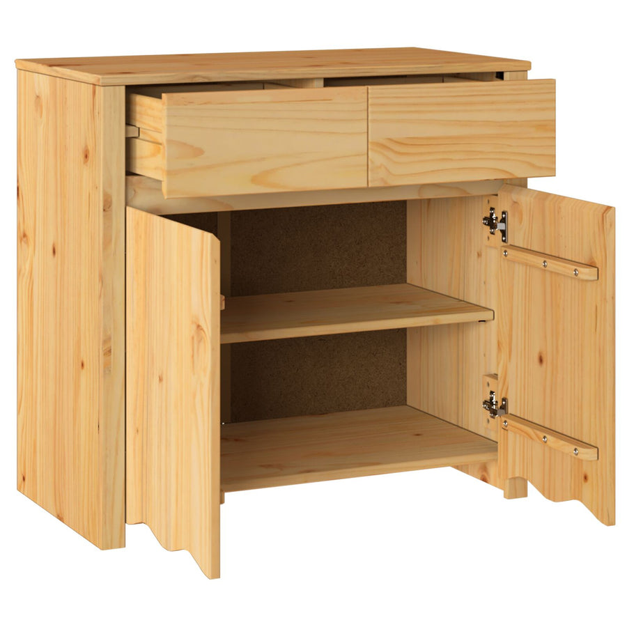 Dressoir ""Drammen"" 79X43X75,5 Cm Massief Hout Grondhout Eiken