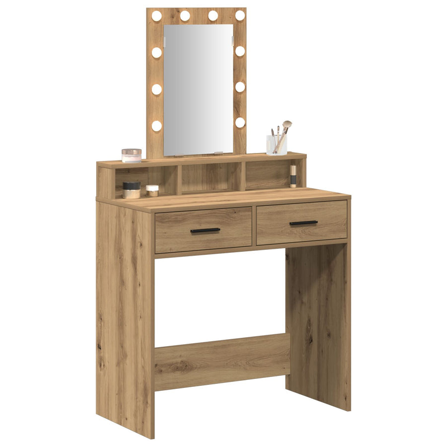 Kaptafel Met Led-Verlichting Artisan eiken 79 x 41 x 140 cm