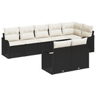 Garden Sofa Set 8 pcs Black poly rattan