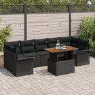 Garden Sofa Set with Cushions 8 pcs Black