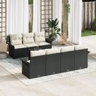 Garden Sofa Set with Cushions 8 pcs Black poly rattan