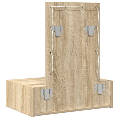 Wandgemonteerde Kaptafel Verlichting 60 x 40 x 70 cm Sonoma eiken met LED