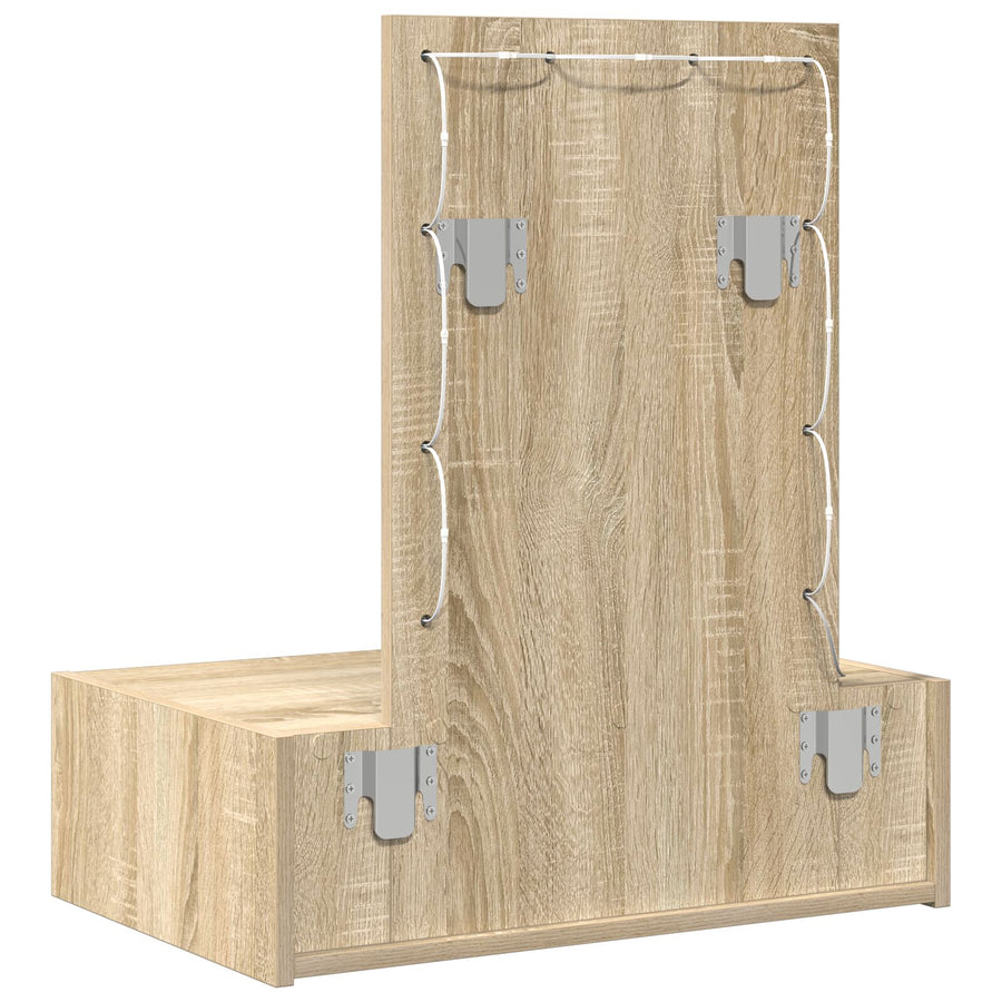Wandgemonteerde Kaptafel Verlichting 60 x 40 x 70 cm Sonoma eiken met LED