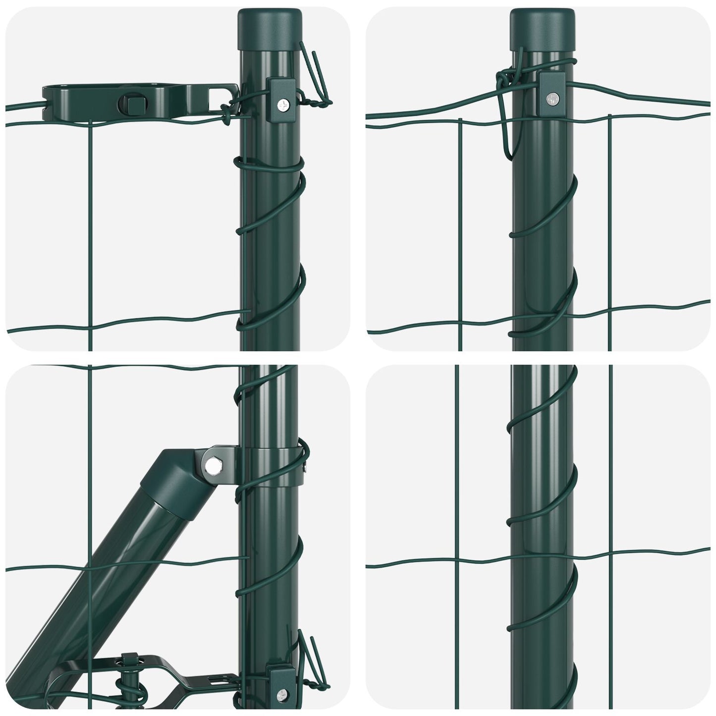 Euro Hek Met 7 Spike Posts 1X10 M Gegalvaniseerd Staal Groen Gegalvaniseerd Staal