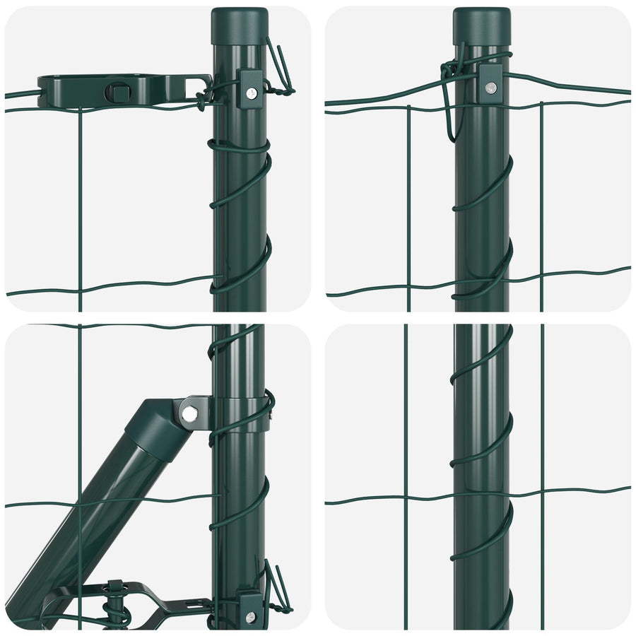 Euro Hek Met 7 Spike Posts 1X10 M Gegalvaniseerd Staal Groen Gegalvaniseerd Staal