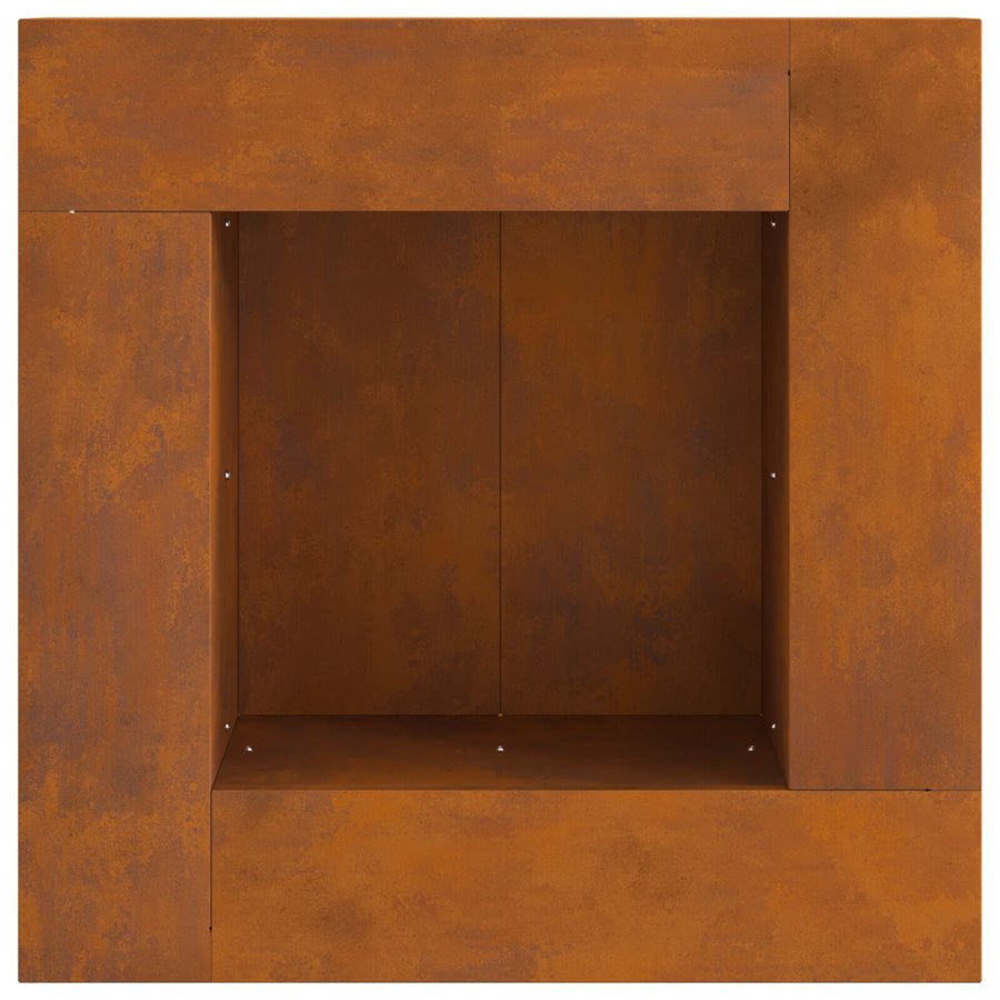 Vuurkorf - Vierkant - Weervast Staal Verwerend staal/Bruin 60 x 60 x 30 cm