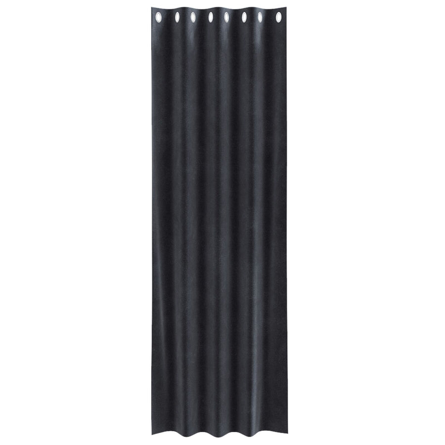 Zwarte Gordijnen 2 Stuks Fluweel Donkergrijs 140 x 245 cm Met oogjes