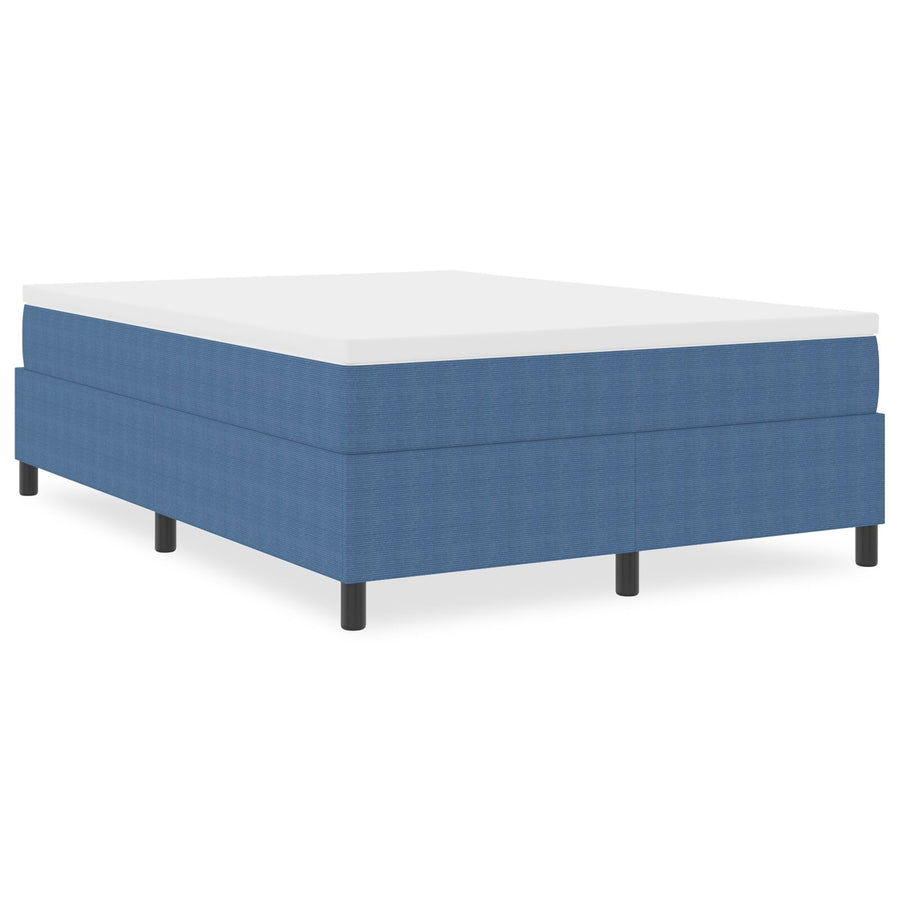 Boxspring Bed Corduroy Stof Blauw 140 x 200 cm