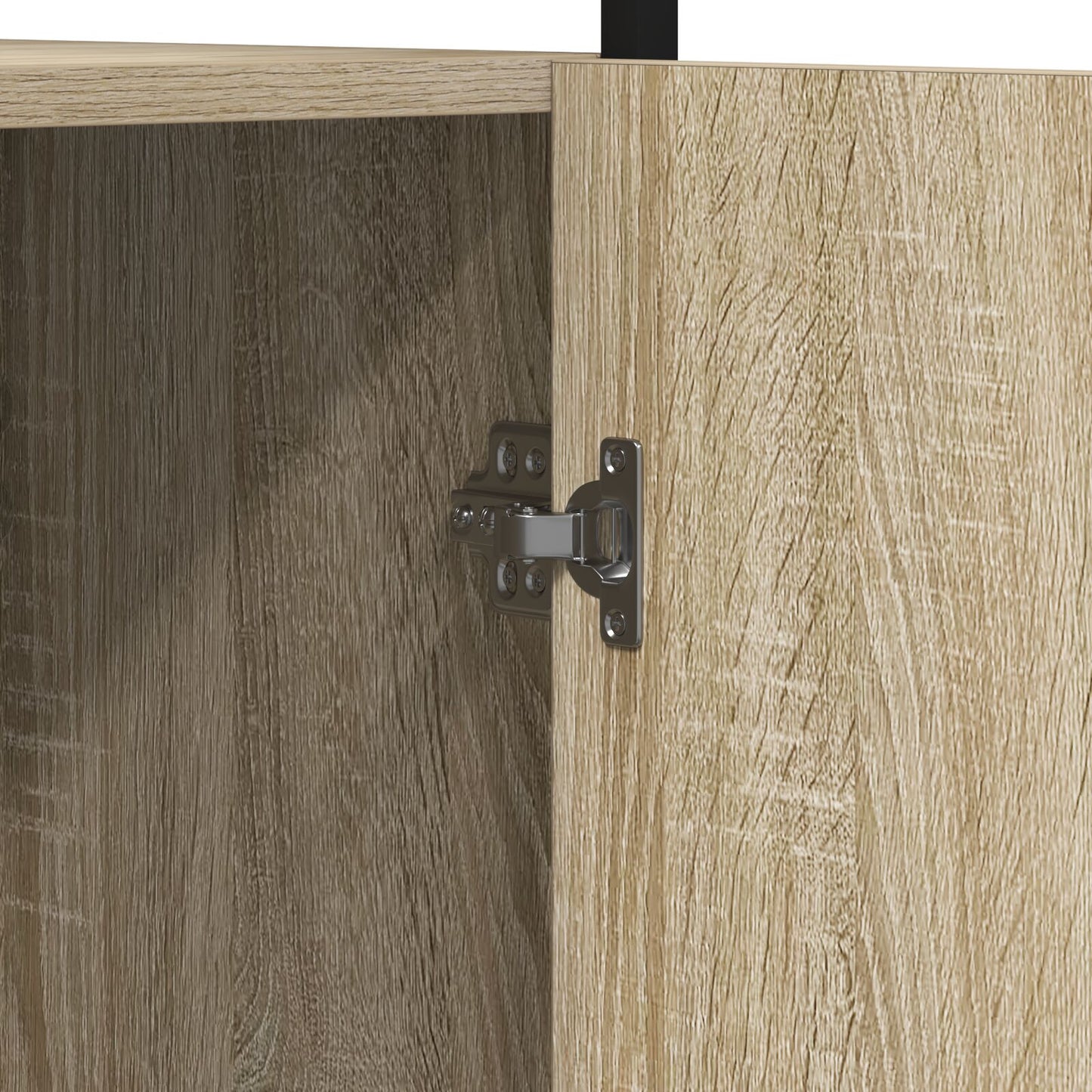Badkamerkast Sonoma Eik 33X33X185,5 Cm Hout Zwart Eiken
