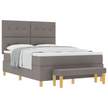 Boxspringbed Met Matras En Bank Stof Taupe 160 x 200 cm Knopgeplooid