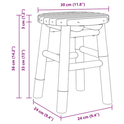 Lage Kruk Rond Ø30X36 Cm Bamboe