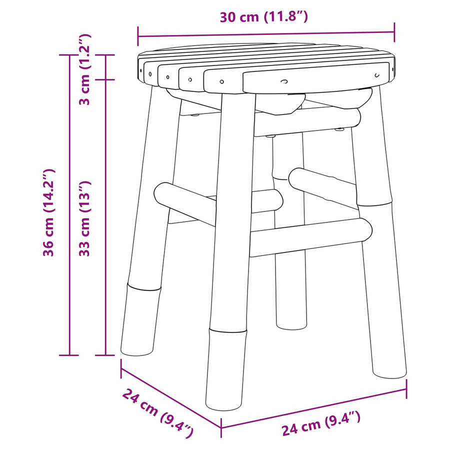 Lage Kruk Rond Ø30X36 Cm Bamboe