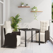 Tuinset poly rattan bruin 2 stoelen 1 tafel