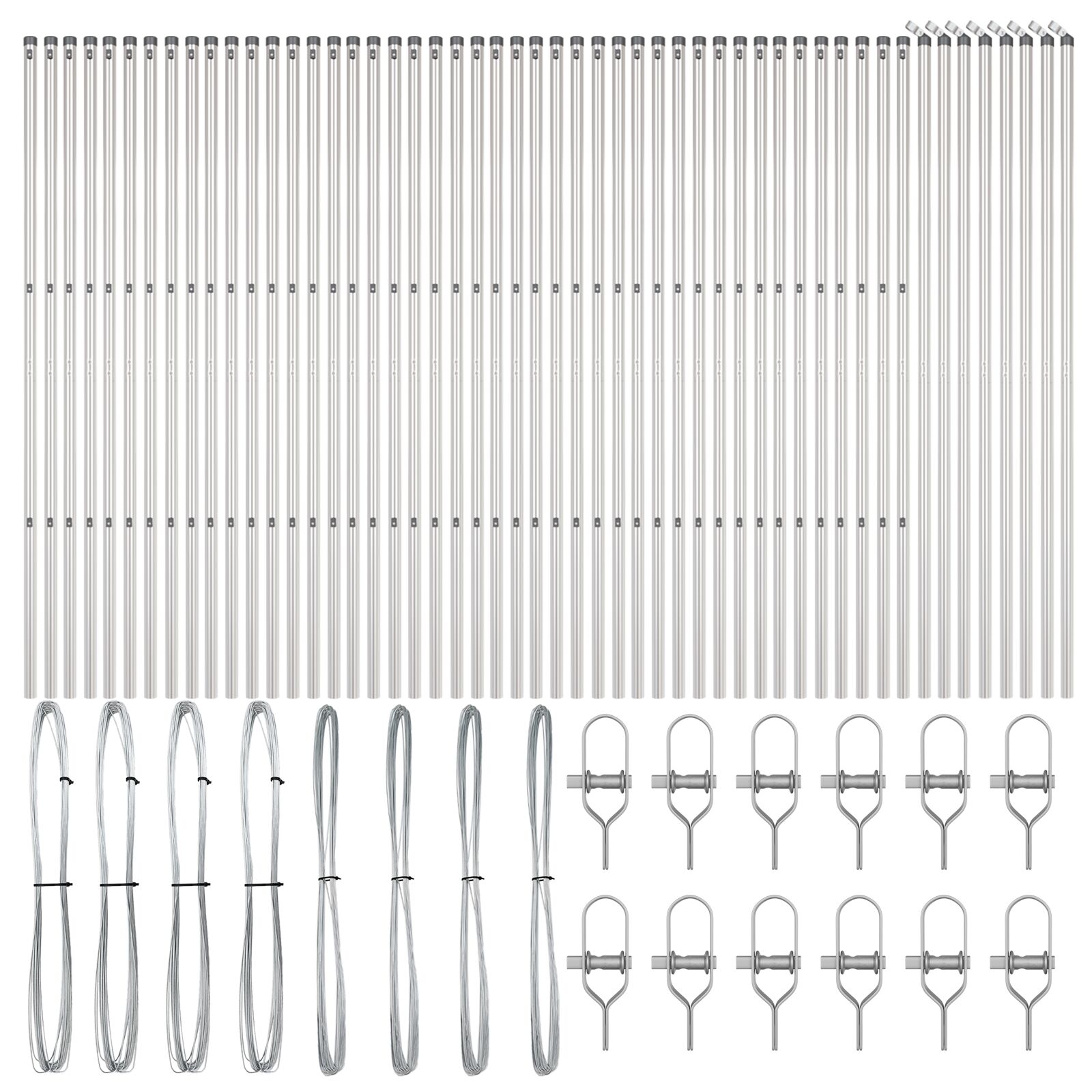 Hekpalen 52 Stuks Ø32 Mm Gegalvaniseerd Staal 190 cm 52x paal