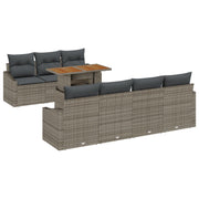 Tuinset poly rotan 8-delig grijs
