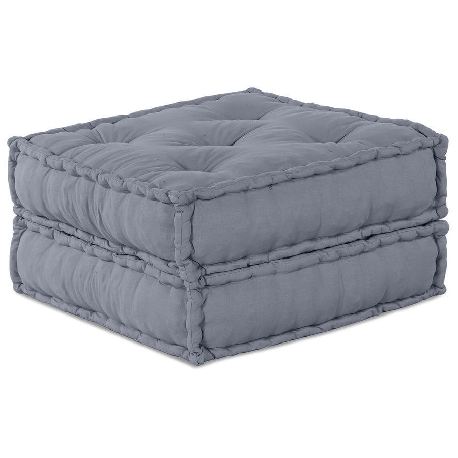2-Zits Modulaire Poef Sofa Converteerbaar Grijze Stof Grijs 70 x 70 x 36 cm 2x lounge