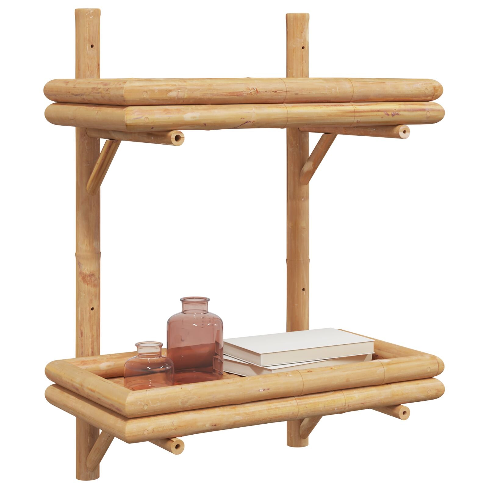 Wandplank 2-Tier 45X26X60 Cm Bamboe 45 cm