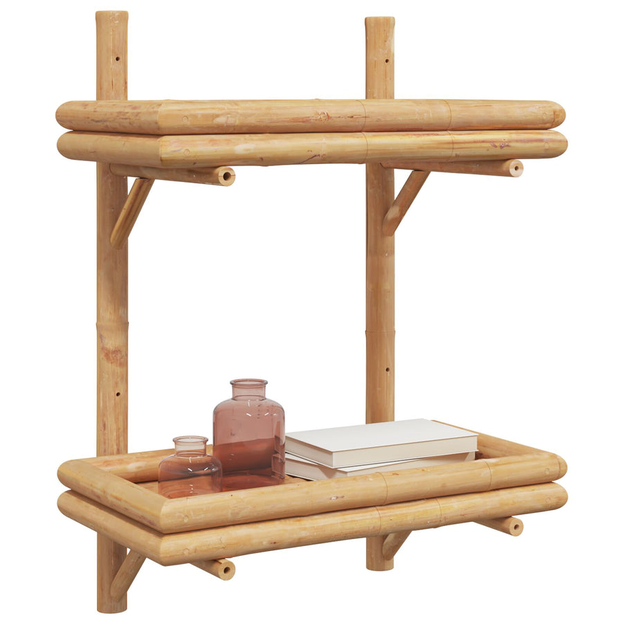Wandplank 2-Tier 45X26X60 Cm Bamboe 45 cm