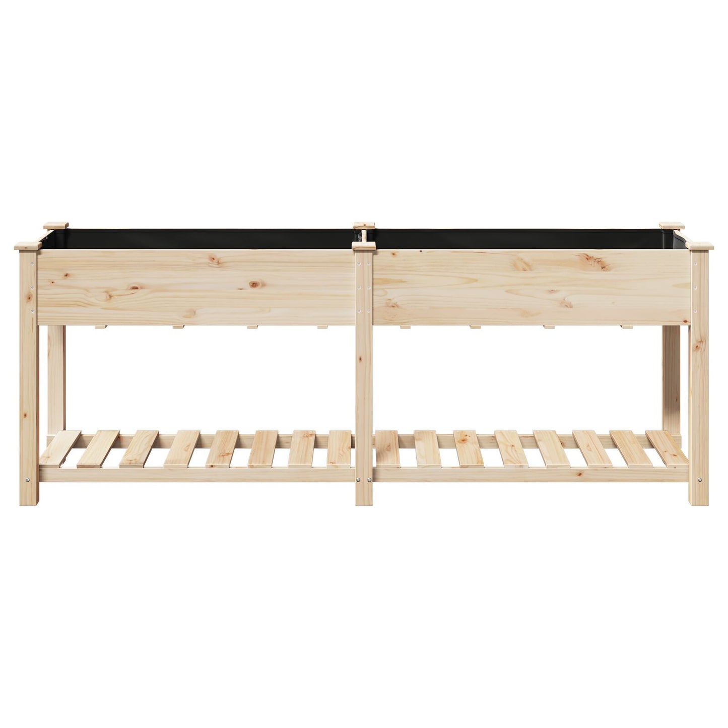 Tuinplanter Met Plank 203X53X76 Cm Massief Hout Vuren 203,5 x 53 x 76,5 cm