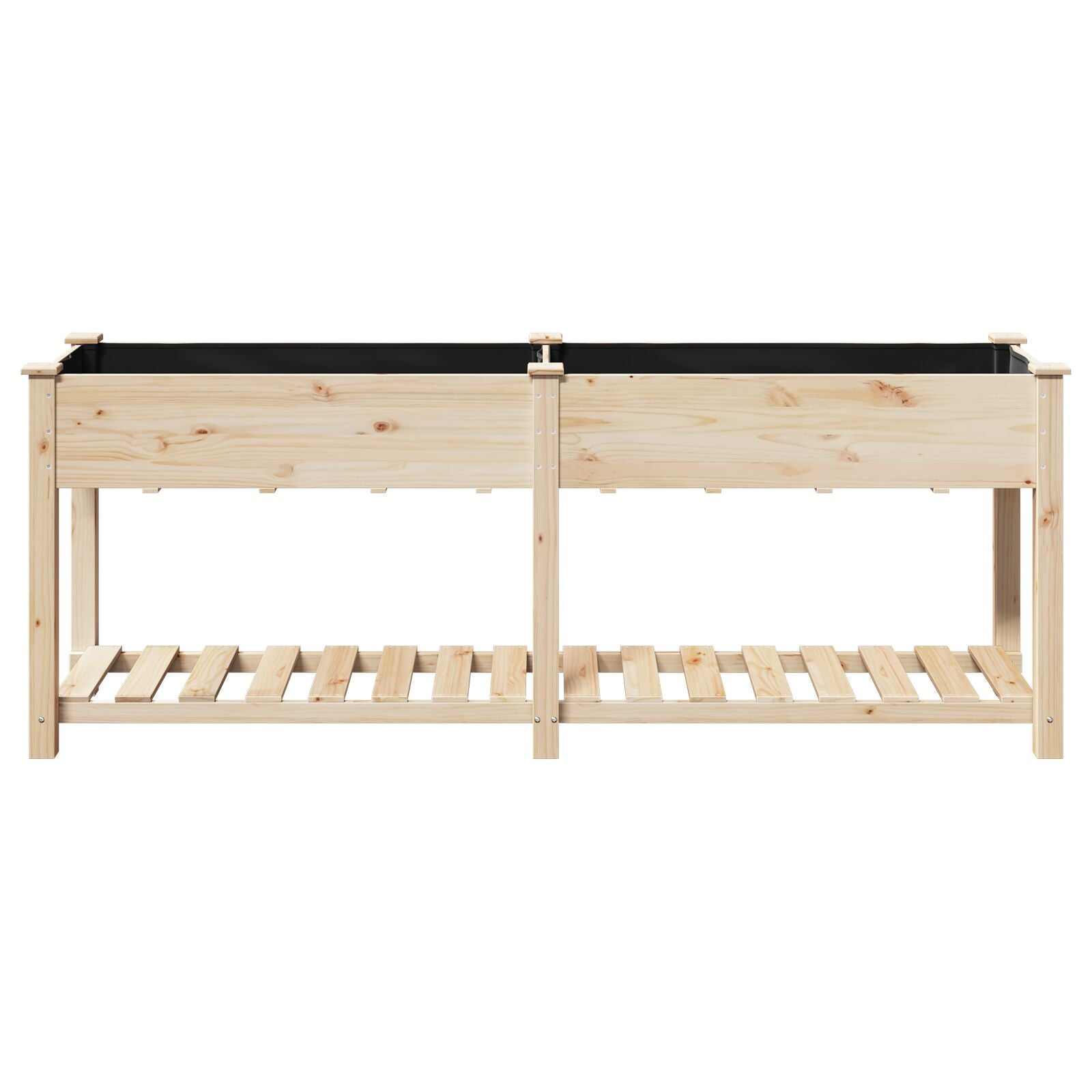 Tuinplanter Met Plank 203X53X76 Cm Massief Hout Vuren 203,5 x 53 x 76,5 cm